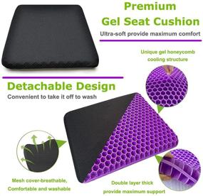 img 2 attached to Optimized XL Gel Seat Cushion for Office Chair/Car/Wheelchair/Long Sitting | Breathable Chair Pad with Cooling Gel | Thick Cushions for Pressure Sores, Tailbone, Back, and Sciatica Pain Relief