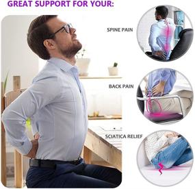 img 3 attached to Optimized XL Gel Seat Cushion for Office Chair/Car/Wheelchair/Long Sitting | Breathable Chair Pad with Cooling Gel | Thick Cushions for Pressure Sores, Tailbone, Back, and Sciatica Pain Relief