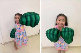 img 1 attached to 🥊 Ace Select Kids Cosplay Smash Gloves – Large Soft Plush Green Grip Fists – 1 Pair of Boxing Gloves – 9.5 / 11 Inch (9.5 Inches)