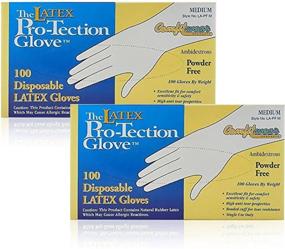 img 1 attached to 🧤 Comfitwear Disposable Latex Gloves: Powder-Free, Medium Size 100 Count (Pack of 2) - Reliable Hand Protection at Your Convenience