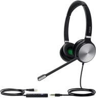 🎧 yealink uh36 uh34 usb headset: noise cancelling mic, teams certified, pc laptop computer headset for calls and music logo