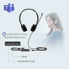 img 3 attached to 🎧 Yealink UH36 UH34 USB Headset: Noise Cancelling Mic, Teams Certified, PC Laptop Computer Headset for Calls and Music