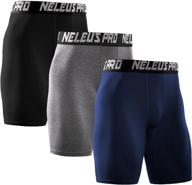 neleus athletic compression short black logo