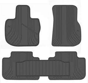 img 2 attached to 🚗 Custom Fit Rubber Car Floor Mats for BMW X3 G01 X4 G02 (2018-2022) - All Weather Protection, Heavy Duty, Odorless - Full Black Auto Floor Liners Set by San Auto