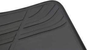 img 1 attached to 🚗 Custom Fit Rubber Car Floor Mats for BMW X3 G01 X4 G02 (2018-2022) - All Weather Protection, Heavy Duty, Odorless - Full Black Auto Floor Liners Set by San Auto