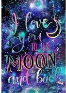 diy 5d diamond painting kit: full drill, i love you to the moon and back logo
