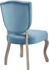 img 1 attached to 🔵 Array French Vintage Tufted Performance Velvet Weathered Wood Dining Chair in Sea Blue by Modway