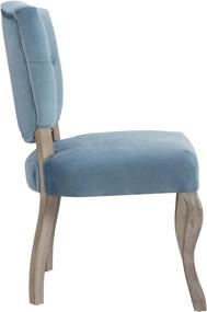 img 2 attached to 🔵 Array French Vintage Tufted Performance Velvet Weathered Wood Dining Chair in Sea Blue by Modway