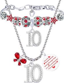 img 4 attached to Подарки на день рождения: кошелек для девочек - ожерелье и браслет