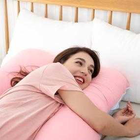 img 2 attached to 🤰 Ultimate Comfort for Pregnant Women: Blue-Pink U Shaped Pregnancy Pillow with Bodied Velvet – for Quality Sleep!