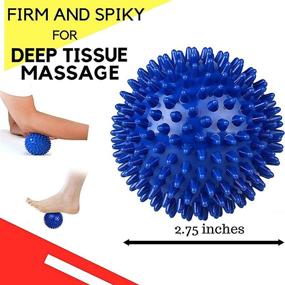 img 2 attached to 🌟 Pain Relief Back Roller Massager - Manual Massage Roller Ball for Self Massage Therapy of Neck, Hand, Leg, and Back Rejuvenation - Use with Essential Oils and Lotions - Set of Spikey and Lacrosse Roller Balls