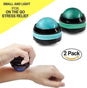 img 3 attached to 🌟 Pain Relief Back Roller Massager - Manual Massage Roller Ball for Self Massage Therapy of Neck, Hand, Leg, and Back Rejuvenation - Use with Essential Oils and Lotions - Set of Spikey and Lacrosse Roller Balls