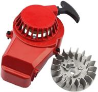 red recoil pull starter with flywheel replacement for 2 stroke 47cc 49cc pocket dirt bike mini atv engine - woostar logo