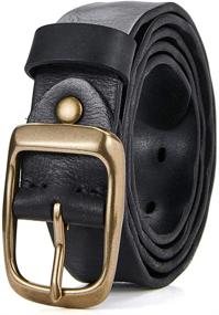 img 3 attached to Brass Buckle Leather Grain Casual Men's Accessories