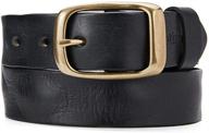 brass buckle leather grain casual men's accessories logo