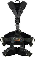 🧗 fusion climb tac rescue tactical full body eva padded harness - heavy duty & adjustable - zipline harness 23kn m-l black logo