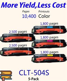 img 3 attached to 🖨️ ColorPrint Compatible 504S Toner Cartridge Replacement (5-Pack) for CLT-504S CLT504S K504S CLT-M504S CLT-C504S CLT-Y504S - Works with CLP-415NW CLP-475 CLX-4195FW Xpress C1810W C1860FW - 2BK 1C 1M 1Y