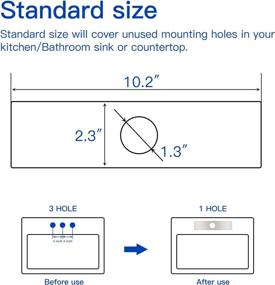 img 3 attached to 🚰 BWE 10" Sink Hole Cover Deck Plate | Brushed Nickel Stainless Steel Escutcheon Plate | Single Hole Kitchen Sink Faucet Cover Cap | Bathroom Faucet 1-3 Hole Rectangle Mixer Tap Outside Faucet Cover