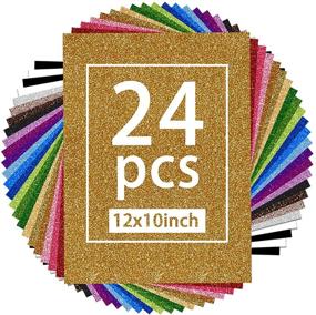 img 4 attached to 🎨 Cysincos Glitter Heat Transfer Vinyl - Assorted Colors DIY Crafting Bundle - 24 Sheets of Printable Iron on Vinyl for T-Shirt - 12 x 10 Inch Glitter HTV - Ideal for Heat Press & Craft Supplies