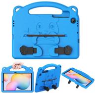 🐻 greenure kids case for samsung galaxy tab s6 lite 10.4'' 2020 model - durable eva bear cover with hand-grip, stand & pen holder (blue) logo