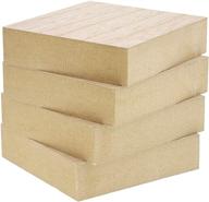 🔲 versatile unfinished wood blocks for crafts: 1 inch thick mdf squares (4x4 in, 4 pack) logo