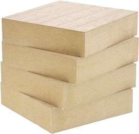 img 4 attached to 🔲 Versatile Unfinished Wood Blocks for Crafts: 1 Inch Thick MDF Squares (4x4 in, 4 Pack)