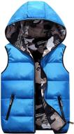 warm and trendy camouflage reversible hooded vest - 3-9t sleeveless jacket for winter logo