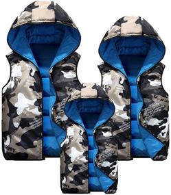 img 1 attached to Warm and Trendy Camouflage Reversible Hooded Vest - 3-9T Sleeveless Jacket for Winter