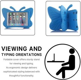 img 2 attached to Kid-Proof iPad Case: Feitenn 3D Cartoon Butterfly Kickstand Case - Non-Toxic EVA Lightweight, Shockproof Cover for iPad 5, iPad 6, iPad Pro 9.7 & New iPad 2017 (Blue)