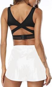 img 2 attached to 🩳 Haola Women's High Waisted Metallic Shorts for Summer Yoga and Dance