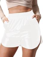🩳 haola women's high waisted metallic shorts for summer yoga and dance logo