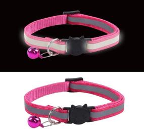 img 1 attached to KZHAREEN 12 Pcs Reflective Nylon Breakaway Cat Collars with Bells, Adjustable for Small Pet Dogs and Puppies