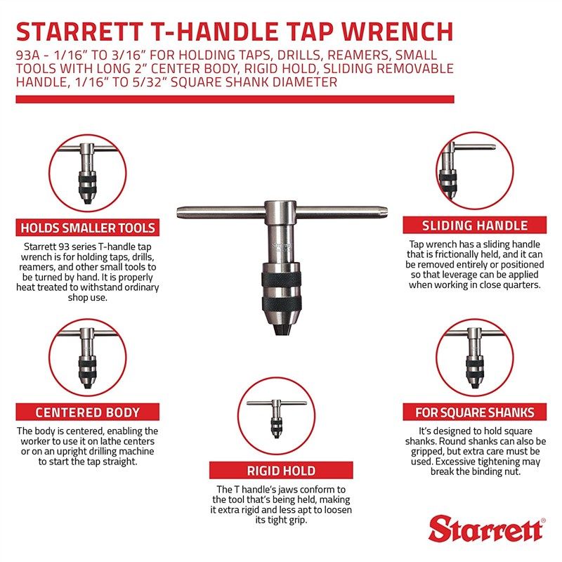 🔧 Starrett 93A T-Handle Tap Wrench: Premium Quality and…