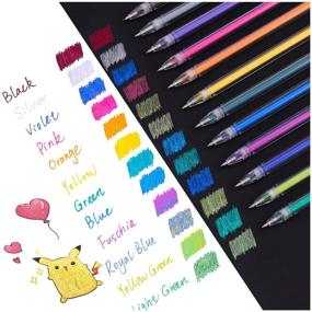 img 4 attached to Dyvicl Metallic Glitter Gel Pen Set – Dual Iridescent Liquid Gel Pens for Adult Coloring, Doodling, Drawing, Scrapbooking, Card Making, Illustrations, Designs, Bullet Journaling – 12 Vibrant Colors