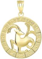 🌟 calirosejewelry 10k yellow gold zodiac pendant: exquisite zodiac inspired charm in luxurious 10k yellow gold logo