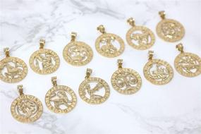 img 1 attached to 🌟 CaliRoseJewelry 10k Yellow Gold Zodiac Pendant: Exquisite Zodiac Inspired Charm in Luxurious 10k Yellow Gold