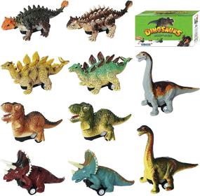 img 4 attached to 🦖 AZSEUOR Dinosaur Playset for Toddlers, Ages 2-5