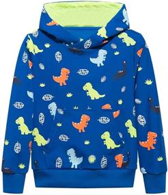 img 4 attached to 🦖 Ovovod Dinosaur Sweatshirts Hoodies Pullover Boys Clothing - Shop Fashionable Hoodies & Sweatshirts