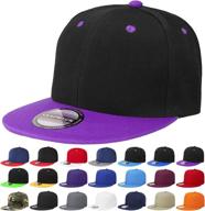 adjustable size classic snapback hat cap 🧢 - hip hop style flat bill, blank solid color logo