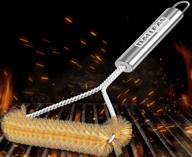 🔥 ultimate grill brush: heavy duty bbq grill cleaning tool with safe brass bristles - 12 inch stainless steel handle logo