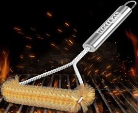 img 4 attached to 🔥 Ultimate Grill Brush: Heavy Duty BBQ Grill Cleaning Tool with Safe Brass Bristles - 12 inch Stainless Steel Handle