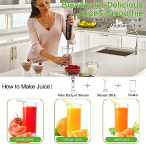 img 2 attached to VAVSEA 5-in-1 Handheld Stick Blender - Powerful 1000W 12-Speed Immersion Blender with Stainless Steel Blades, 🔪 Includes Chopper, Beaker, Whisk, and Milk Frother - Ideal for Baby Food, Smoothies, Puree - BPA Free