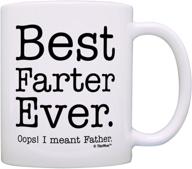 👨 fathers day mug: best farter ever oops meant father - 11oz ceramic coffee mug for dad, white logo