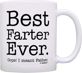 img 4 attached to 👨 Fathers Day Mug: Best Farter Ever Oops Meant Father - 11oz Ceramic Coffee Mug for Dad, White