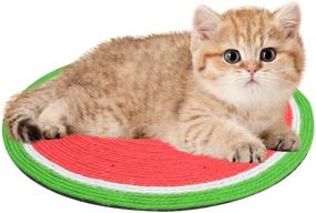 img 4 attached to 🐱 NALXBI Cat Scratch Pad: Sisal Non-Slip Cat Scratcher with Hanging Rope - For Wall, Floor, and Door Use & Cat Sleeping Rug Pad