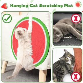 img 3 attached to 🐱 NALXBI Cat Scratch Pad: Sisal Non-Slip Cat Scratcher with Hanging Rope - For Wall, Floor, and Door Use & Cat Sleeping Rug Pad