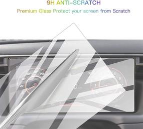 img 1 attached to Защитная пленка для экрана навигационного дисплея Tucson NX4 2021 - стекло устойчивое к царапинам, твердость 9H, кристально чистое, антивзрывное - защита экрана сенсорного LCD-дисплея Hyundai GPS (10,25 дюйма)