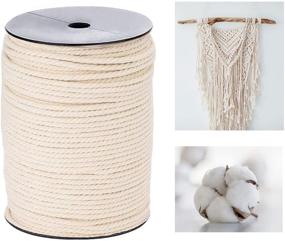 img 4 attached to Premium 3mm x 328 Yards Macrame Cord - 100% Natural Unbleached Cotton for Wall Hangings, Plant Hangers, Crafts, Knitting, Decorations, Gift Wrapping