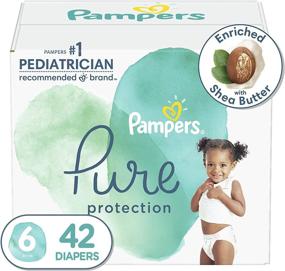img 4 attached to 👶 Pampers Pure Protection Size 6 Diapers - 42 Count Super Pack, Hypoallergenic & Unscented