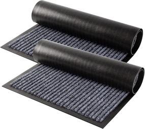 img 4 attached to 🚪 Casmol 2-Pack Front Outdoor Doormats: Waterproof, Durable, and Anti-Slip Entryway Mats for High-Traffic Areas